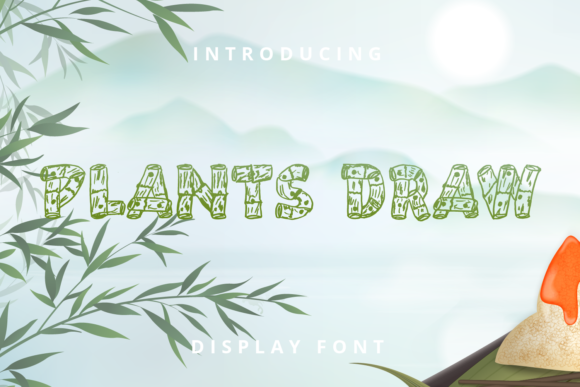 Plants Draw: The Outlined Font with a Handmade Heart
